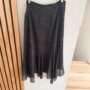 CAbi Vintage 90s Polka Dot Maxi Ruffly Skirt Black & White(8)